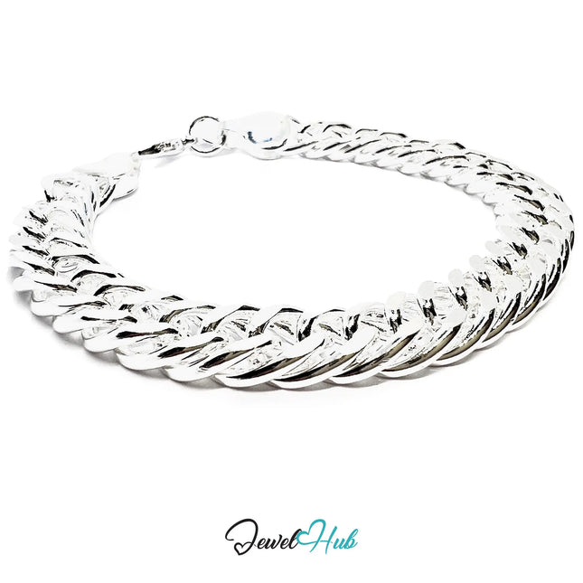 925 Sterling Silver Cuban Link Bracelet – Polished Chain with Lobster Clasp