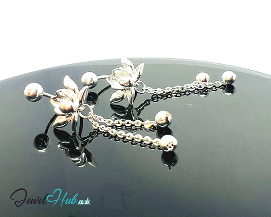 Echo Bloom – 925 Sterling Silver Back-Drop Stud Earrings (2.51g)