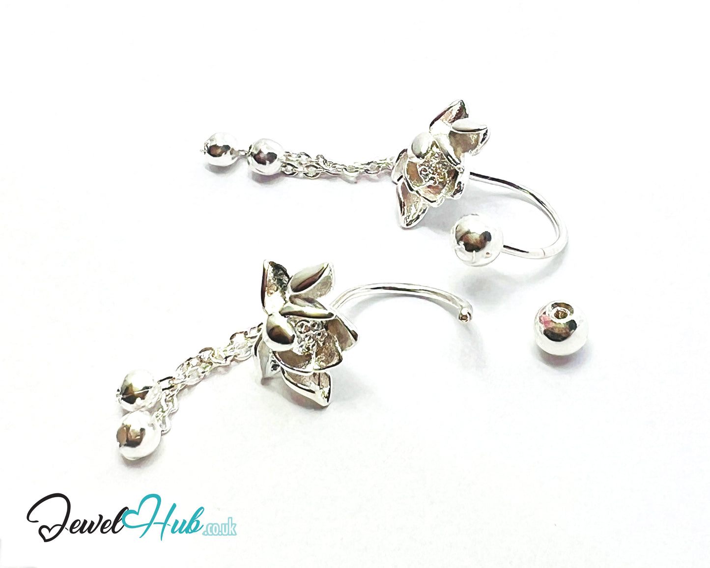 Echo Bloom – 925 Sterling Silver Back-Drop Stud Earrings (2.51g)