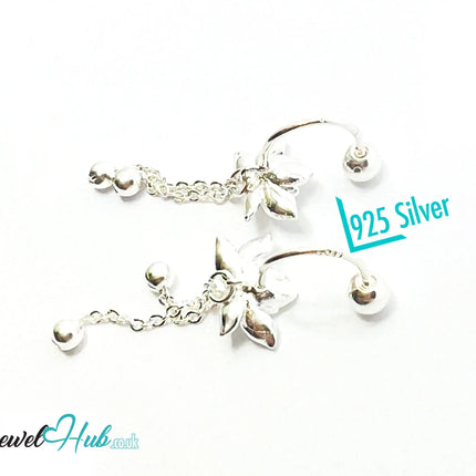 Echo Bloom – 925 Sterling Silver Back-Drop Stud Earrings (2.51g) CT