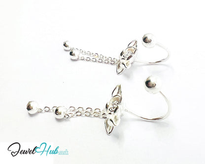 Echo Bloom – 925 Sterling Silver Back-Drop Stud Earrings (2.51g)