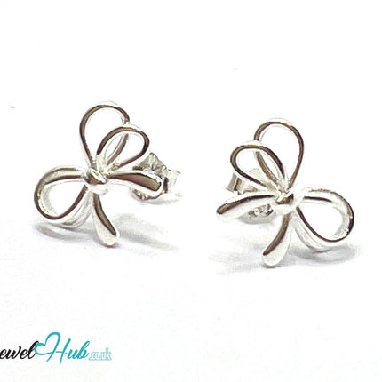 Silken Ribbon – 925 Sterling Silver Mini Bow Studs (0.85g) CT