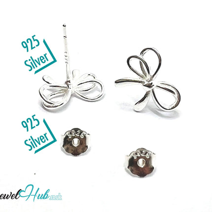Silken Ribbon – 925 Sterling Silver Mini Bow Studs (0.85g) CT