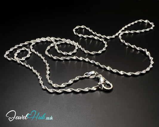 🪙 925 Sterling Silver Rope Chain Necklace - 1.5mm | Twisted Minimalist Design (fully hallmarked)
