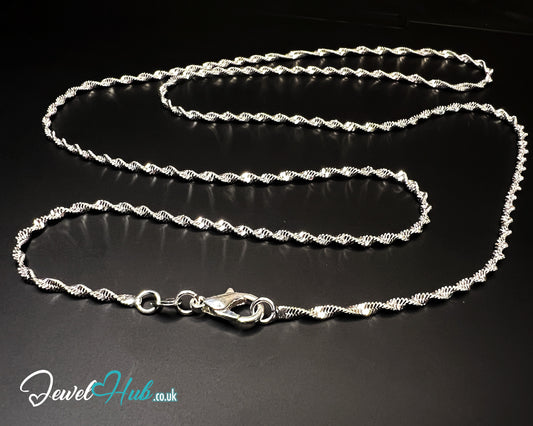 🪙 925 Sterling Silver Rope Chain Necklace - 1.5mm | Twisted Minimalist Design (fully hallmarked)