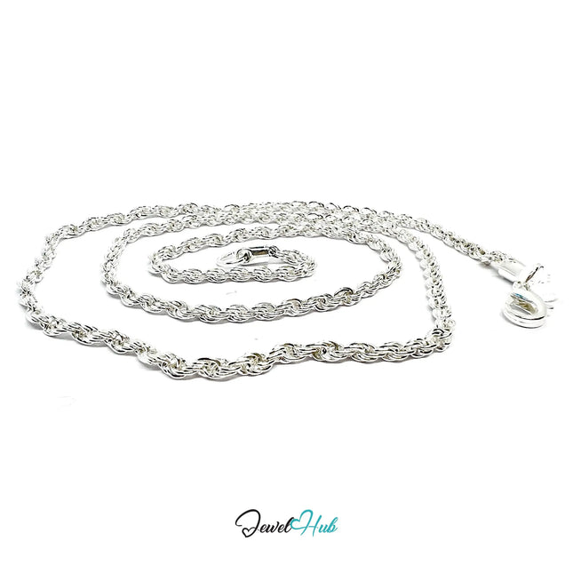 925 Sterling Silver Necklace (Rope Chain) 2mm | Hallmarked Elegance CT