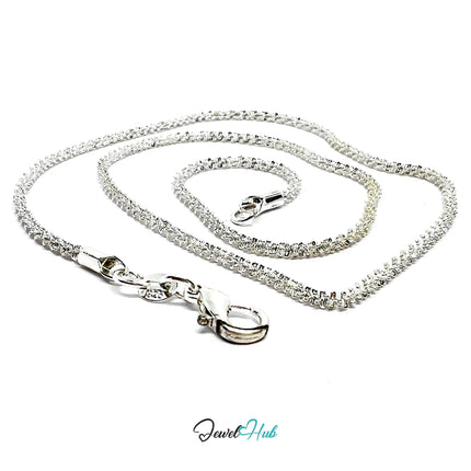 925 Hallmarked Sterling Silver Rope Chain Necklace - 2mm | SilverFlake Strand CT