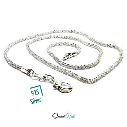 925 Hallmarked Sterling Silver Rope Chain Necklace - 2mm | SilverFlake Strand CT