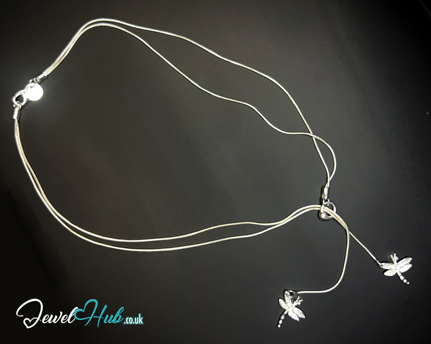 🐉 TwinFlight – 925 Sterling Silver Dragonfly Layered Necklace | Snake Chain Design