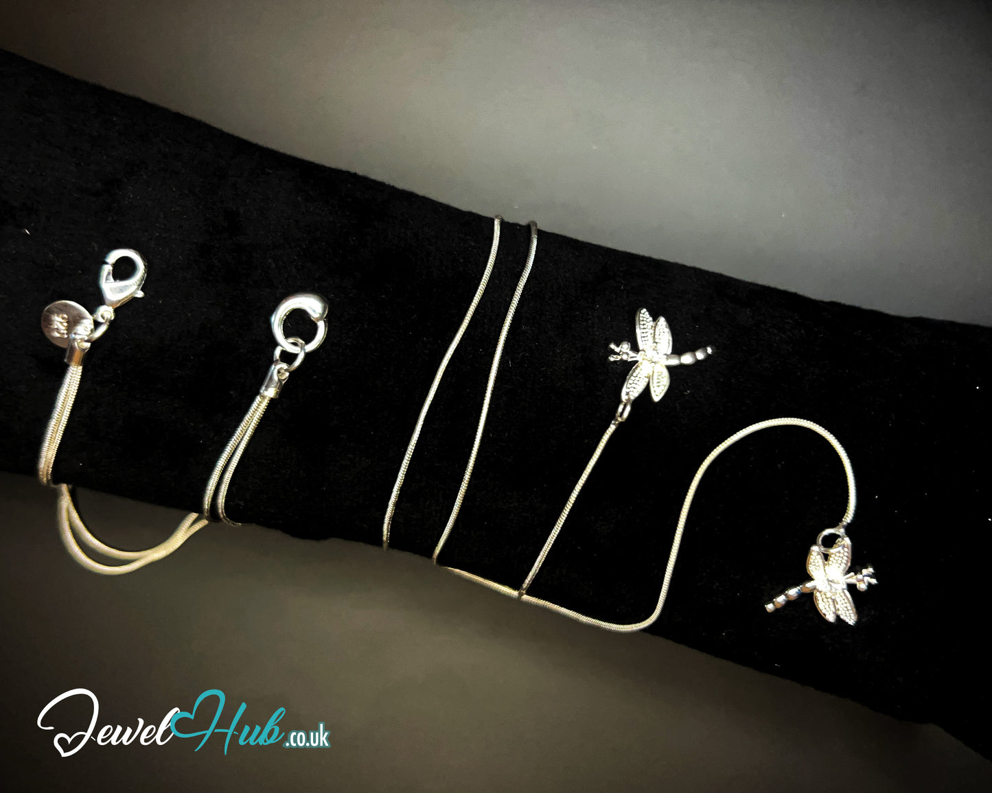 🐉 TwinFlight – 925 Sterling Silver Dragonfly Layered Necklace | Snake Chain Design