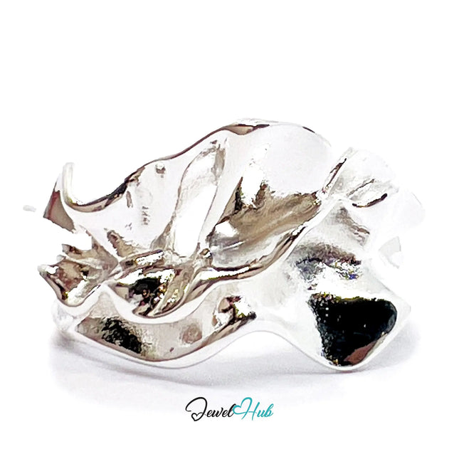 925 Sterling Silver Statement Chunky Ring | 8.88g | UK P US 8 | Sculpted Shine CT