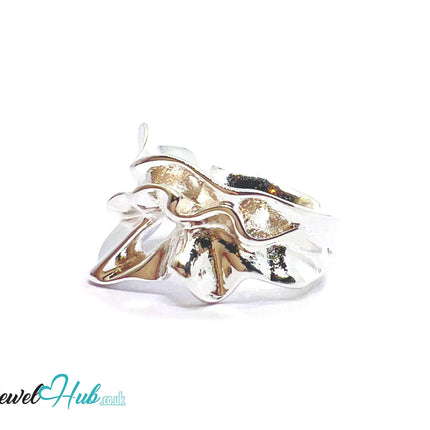 925 Sterling Silver Statement Chunky Ring | 8.88g | UK P US 8 | Sculpted Shine CT