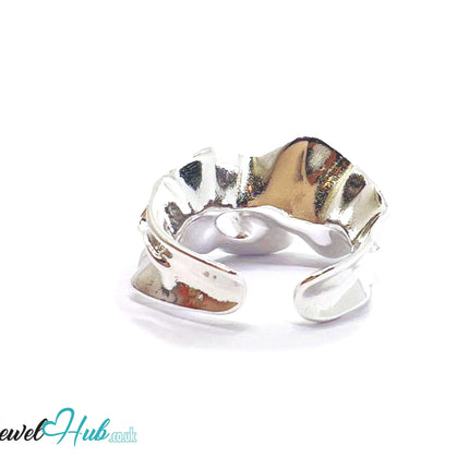 925 Sterling Silver Statement Chunky Ring | 8.88g | UK P US 8 | Sculpted Shine CT