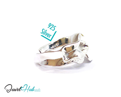 925 Sterling Silver Statement Chunky Ring | 8.88g | UK P US 8 | Sculpted Shine