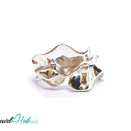 925 Sterling Silver Statement Chunky Ring | 8.88g | UK P US 8 | Sculpted Shine CT