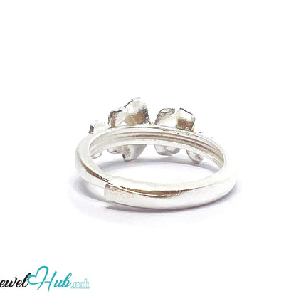 925 Sterling Silver Floral Golden Bloom Ring | 2.81g | Adjustable (N-P) | Golden Centres CT