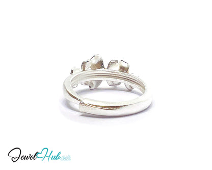 925 Sterling Silver Floral Golden Bloom Ring | 2.81g | Adjustable (N-P) | Golden Centres