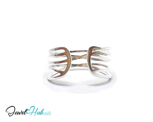 925 Sterling Silver Open Band Ring | 2.10g | Adjustable (N-P)  | Silver Horizon