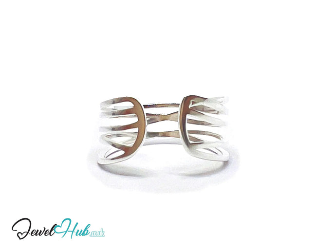 925 Sterling Silver Open Band Ring | 2.10g | Adjustable (N-P)  | Silver Horizon CT