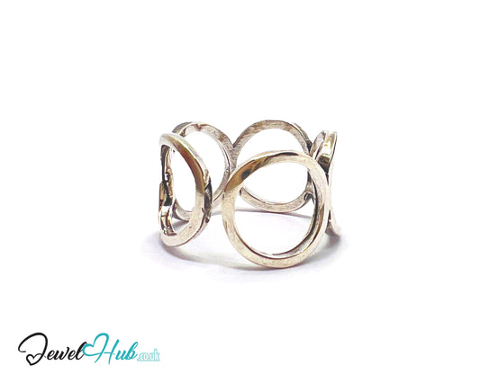 925 Sterling Silver Interlocking Petite Ring | 2.51g | Adjustable (N-P) | Lunar Link