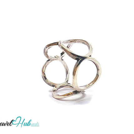 925 Sterling Silver Interlocking Petite Ring | 2.51g | Adjustable (N-P) | Lunar Link CT