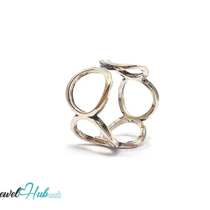 925 Sterling Silver Interlocking Petite Ring | 2.51g | Adjustable (N-P) | Lunar Link CT