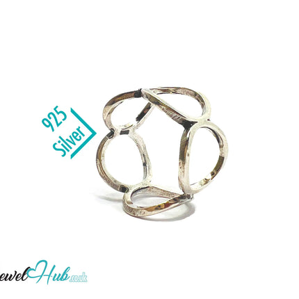 925 Sterling Silver Interlocking Petite Ring | 2.51g | Adjustable (N-P) | Lunar Link CT