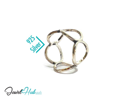 925 Sterling Silver Interlocking Petite Ring | 2.51g | Adjustable (N-P) | Lunar Link