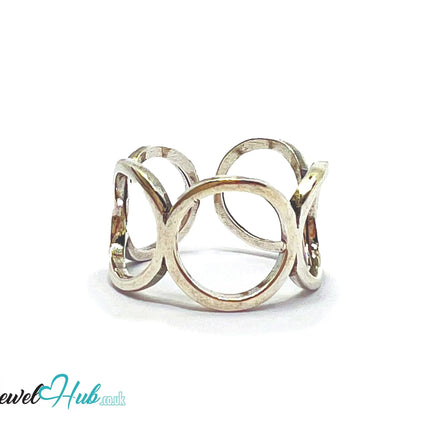 925 Sterling Silver Interlocking Petite Ring | 2.51g | Adjustable (N-P) | Lunar Link CT