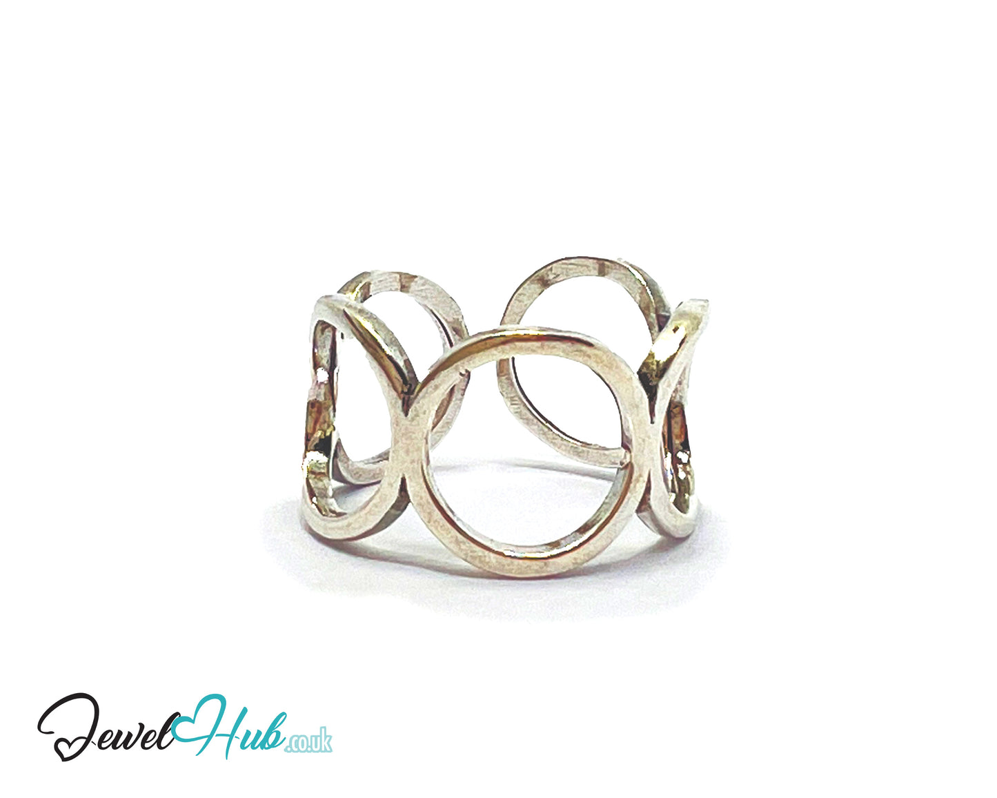 925 Sterling Silver Interlocking Petite Ring | 2.51g | Adjustable (N-P) | Lunar Link