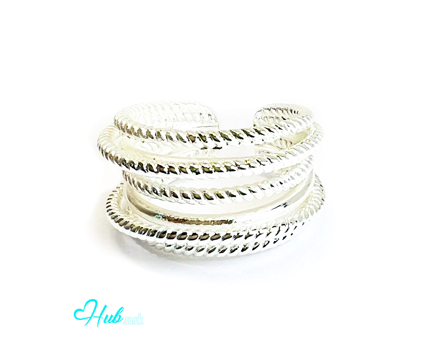 925 Silver Ring (Hallmarked) Twisted Rope – Minimalist Luxury | Adjustable (O-Q)