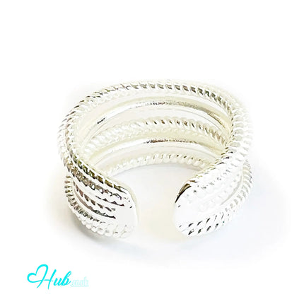 925 Silver Ring (Hallmarked) Twisted Rope – Minimalist Luxury | Adjustable UK O-P-Q CA