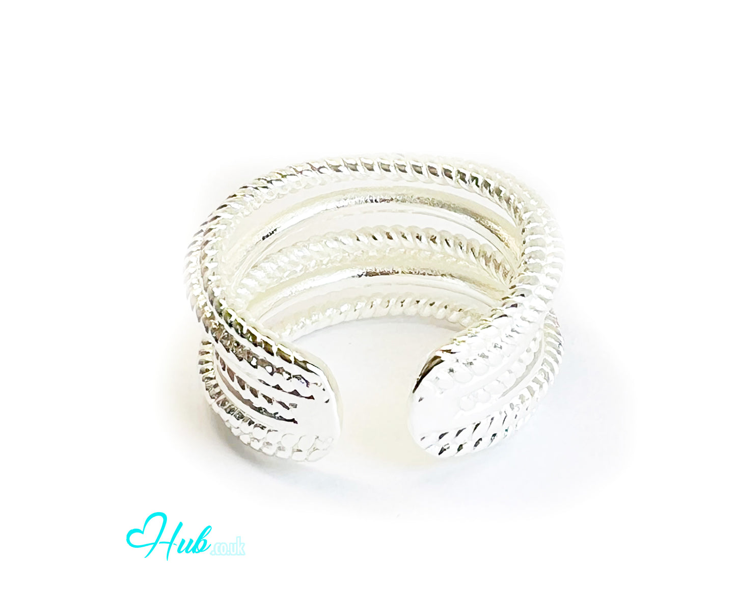 925 Silver Ring (Hallmarked) Twisted Rope – Minimalist Luxury | Adjustable (O-Q)