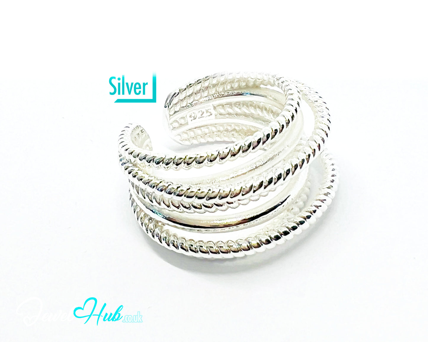 925 Silver Ring (Hallmarked) Twisted Rope – Minimalist Luxury | Adjustable (O-Q)