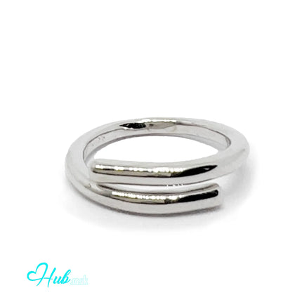 925 Silver Ring (Hallmarked) Open Double-Band + Minimalism | 3.29g | Adjustable UK N-O-P CA