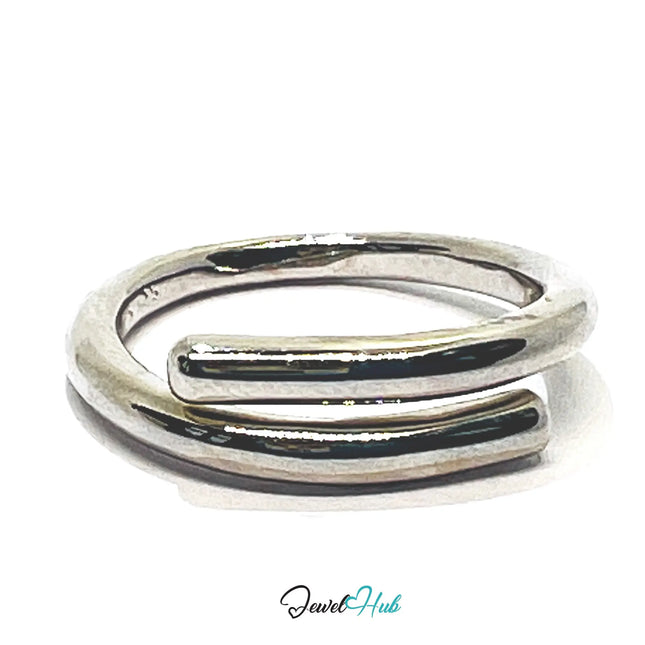 925 Silver Ring (Hallmarked) Open Double-Band + Minimalism | 3.29g | Adjustable UK N-O-P CA