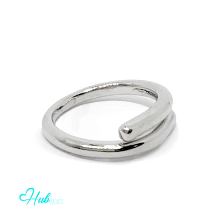 925 Silver Ring (Hallmarked) Open Double-Band + Minimalism | 3.29g | Adjustable UK N-O-P CA