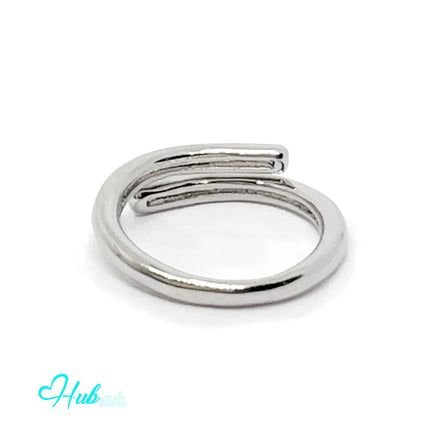 925 Silver Ring (Hallmarked) Open Double-Band + Minimalism | 3.29g | Adjustable UK N-O-P CA