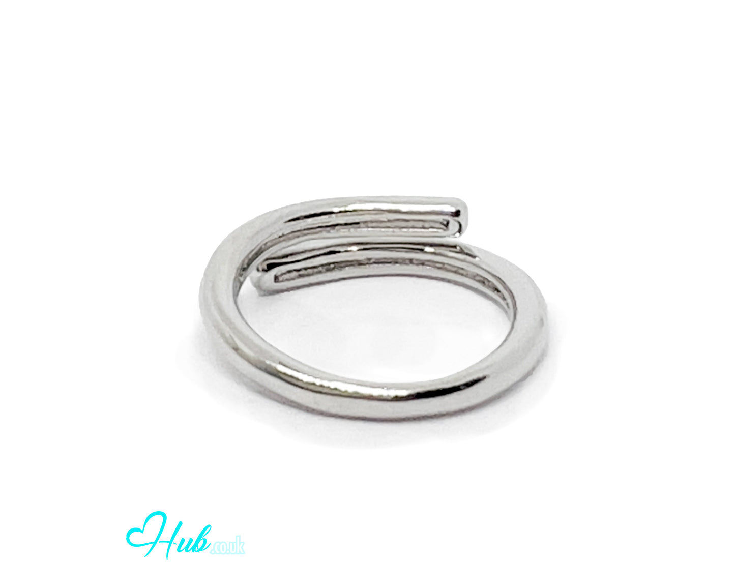 925 Silver Ring (Hallmarked) Open Double-Band, Lightweight + Minimalism | 3.29g | Adjustable (N-P)