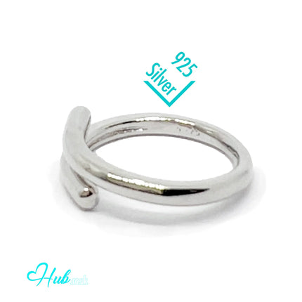 925 Silver Ring (Hallmarked) Open Double-Band + Minimalism | 3.29g | Adjustable UK N-O-P CA