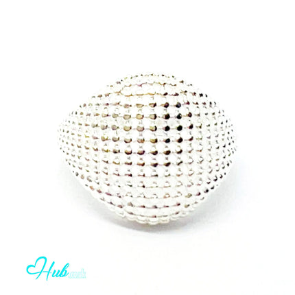 925 Silver Ring (Hallmarked) Lightweight Texture & Beaded | 3.83g | Adjustable UK N-O-P CA