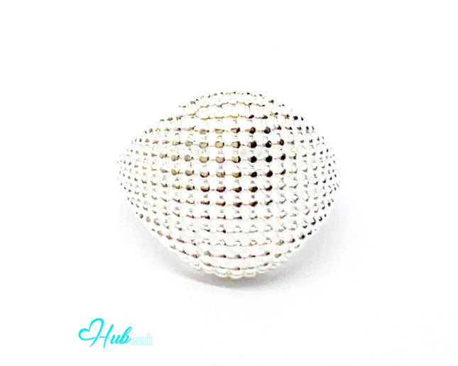925 Silver Ring (Hallmarked) Lightweight Texture & Beaded | 3.83g | Adjustable UK N-O-P CA