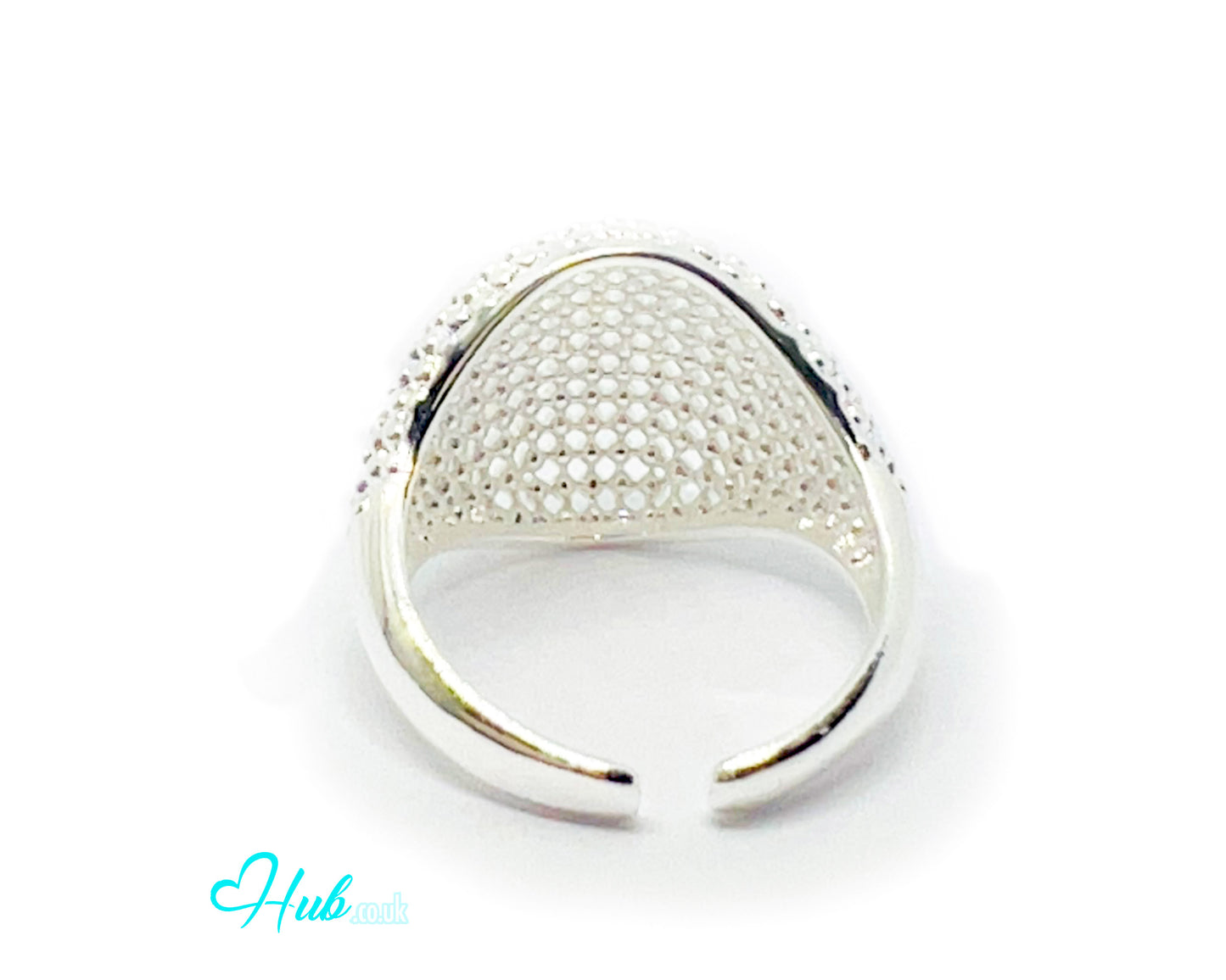 925 Silver Ring (Hallmarked) Lightweight Texture & Beaded | 3.83g | Adjustable (N-P)