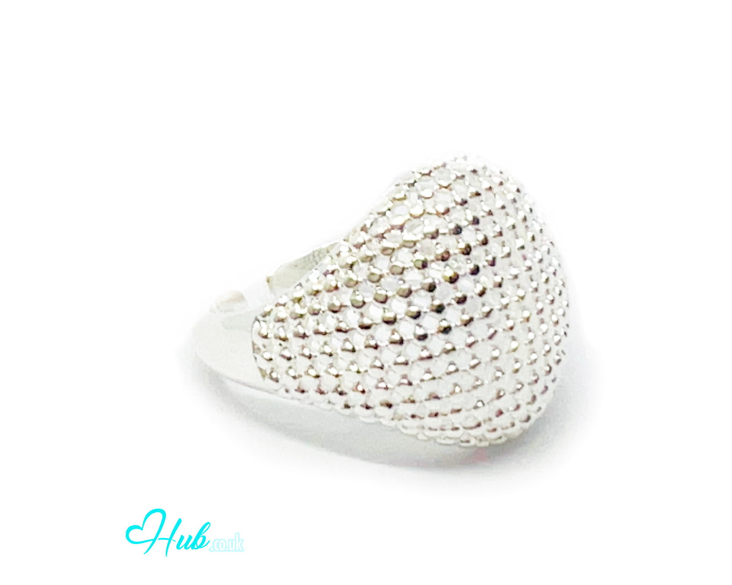 925 Silver Ring (Hallmarked) Lightweight Texture & Beaded | 3.83g | Adjustable (N-P)