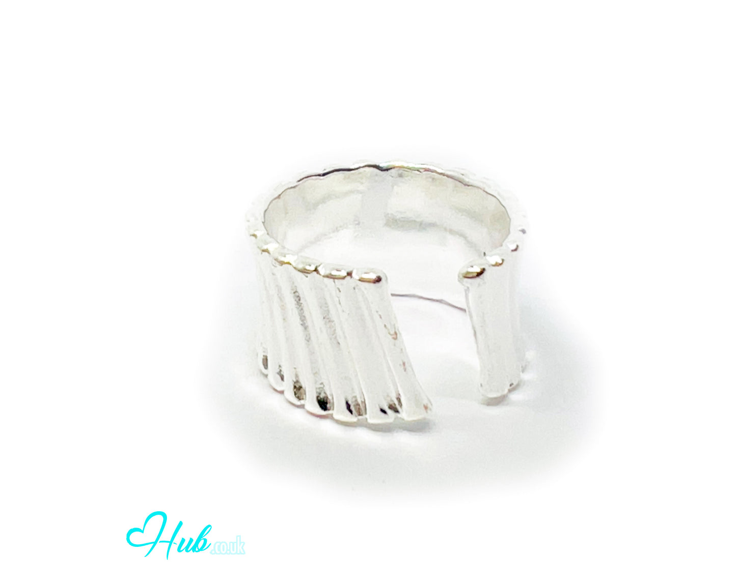 925 Silver Ring (Hallmarked) Ribbed Sculptural Statement | 6.98g | Adjustable (N-P)