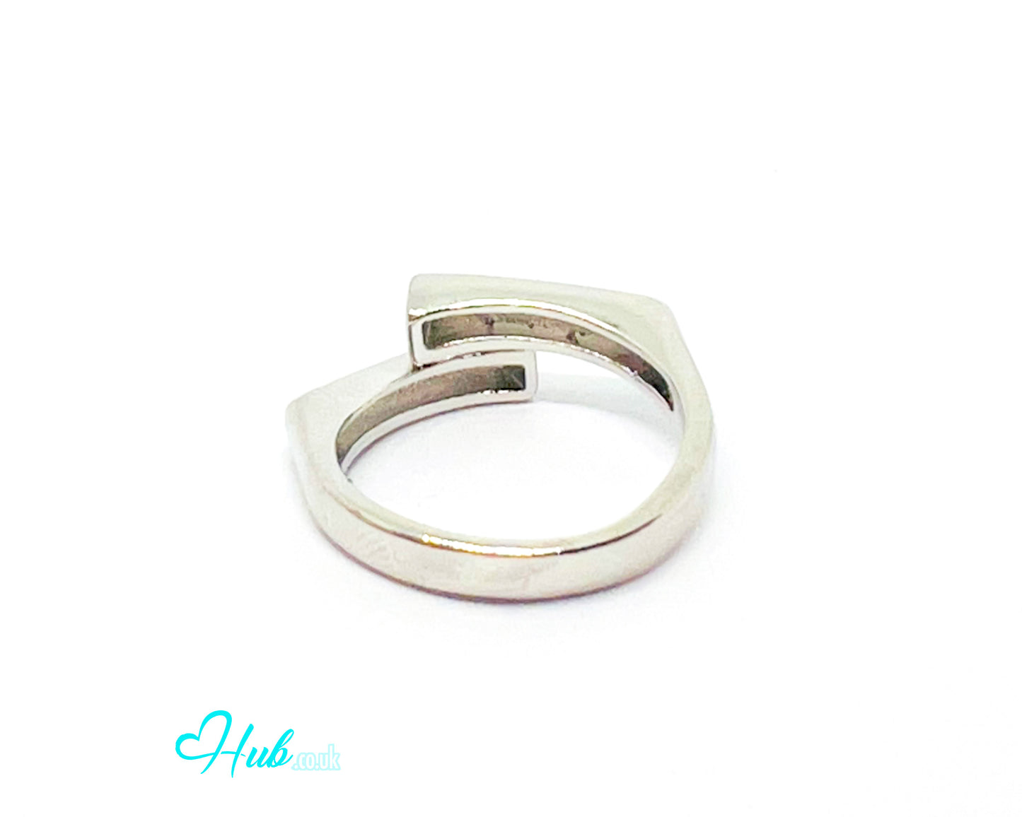 925 Silver Ring (Hallmarked) Overlap Design | 3.51g | Adjustable (O-Q) Fluid Minimalism