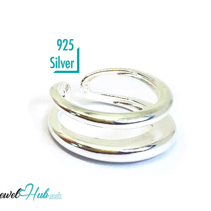 925 Silver Ring (Hallmarked) Double Band Design | 4.44g | Adjustable UK N-O-P CA