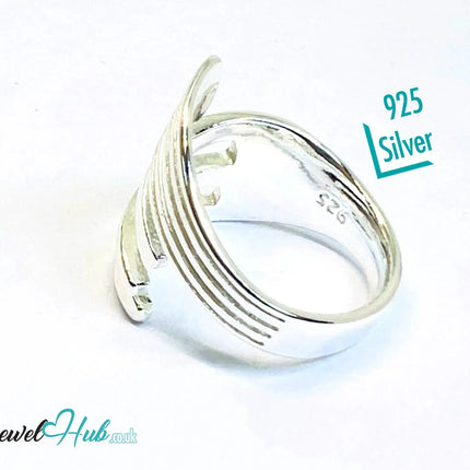 925 Silver Ring (Hallmarked) Layered Band Design | 4.36g | Adjustable UK L-M-N CA
