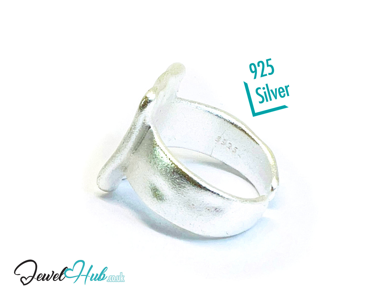 925 Silver Ring (Hallmarked) Square Top Design with Textured Finish | 9.4g | Adjustable (M-O)