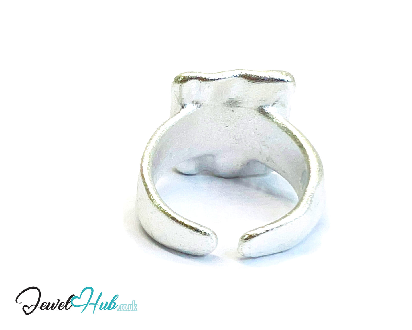 925 Silver Ring (Hallmarked) Square Top Design with Textured Finish | 9.4g | Adjustable (M-O)